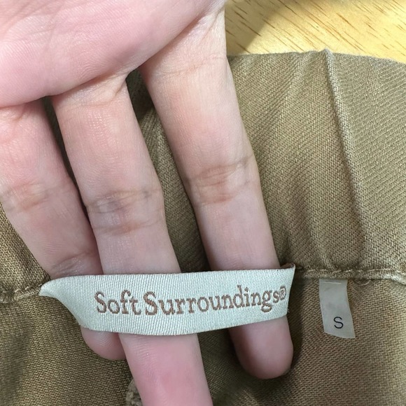 Soft Surroundings Metro Ankle Pull On Pants Women’s Small Brown Elastic Waist - Picture 7 of 7